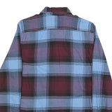 LEVI'S Mens Blue & Maroon Check Shirt S Cotton Blend Long Sleeve Button Down