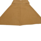 Womens Beige Cotton Blend Cape Jacket S Plain Casual Outerwear Stylish