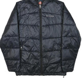 COLUMBIA Mens Black Hooded Jacket S Polyester Blend Quilted Outdoor Warm