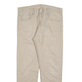 LEVI'S Mens Regular Beige Cotton Blend Zip Trousers W33 L27 Classic Straight Fit