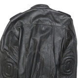 IXS Mens Black Leather Biker Jacket S Zip Motorbike Style Ribbed Cuffs