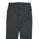 DICKIES Mens Cotton Blend Black Regular Straight Trousers W38 L32 Workwear