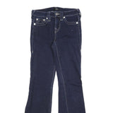 TRUE RELIGION Womens Denim Blue Regular Flared Cotton Blend W25 L32 Jeans