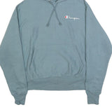 CHAMPION REVERSE WEAVE Mens Blue Pullover Hoodie M Cotton Blend Casual
