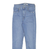 LEVI'S Womens Blue Slim Skinny Denim Medium W24 L26 Slim Fit Jeans Zip Closure