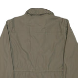 FISPO Mens Green Cotton Blend Jacket L Classic Zip Up Utility Pockets