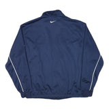 NIKE Mens Blue Track Jacket XL Polyester Blend Plain Sports Casual Zip