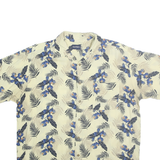 PURITAN Mens Cream & Blue Floral Rayon Shirt XL Summer Casual Tropical