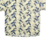 PURITAN Mens Cream & Blue Floral Rayon Shirt XL Summer Casual Tropical