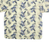PURITAN Mens Cream & Blue Floral Rayon Shirt XL Summer Casual Tropical