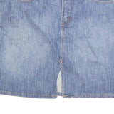 TOMMY HILFIGER Womens Blue Denim Mini Cotton Blend Skirt L Casual Everyday