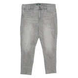 LAUREN RALPH LAUREN Womens Grey Regular Fit Straight Denim Jeans W34 L26 Zip