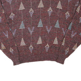 MCGREGOR Mens Red Patterned Jumper Crew Neck Wool Blend L Casual Knitwear