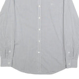 LACOSTE Mens Grey & White Check Shirt S Button-Down Collar Long Sleeve Casual