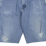 WRANGLER Mens Shorts Blue Casual Denim L W36 Distressed Workwear