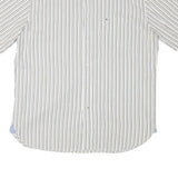 TOMMY HILFIGER Mens White & Brown Patterned Shirt L Button Down Cotton Blend