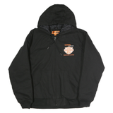 CORNERSTONE Mens Black Zip Cotton Jacket M Plain Hooded Casual