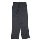 DICKIES Mens Regular Black Cotton Blend Trousers W31 L30 Zip Closure Classic Fit