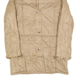 NUAGE Womens Beige Button Jacket S Polyester Faux Fur Collar Pockets Classic