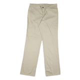DICKIES Womens Regular Beige Cotton Blend Zip Trousers W34 L32 Classic Straight