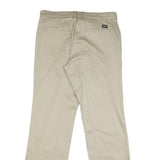 DICKIES Womens Regular Beige Cotton Blend Zip Trousers W34 L32 Classic Straight