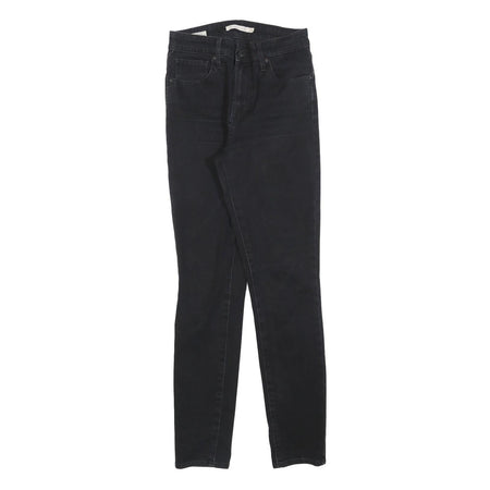 LEVI'S 721 BIG E Womens Jeans Black Slim Skinny Denim W25 L28 Zip Cotton Blend