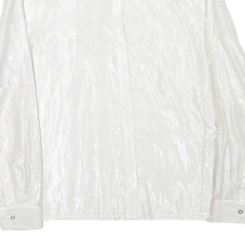 REISS Womens White Polyester Blend Shirt UK 12 Elegant Long Sleeve Formal