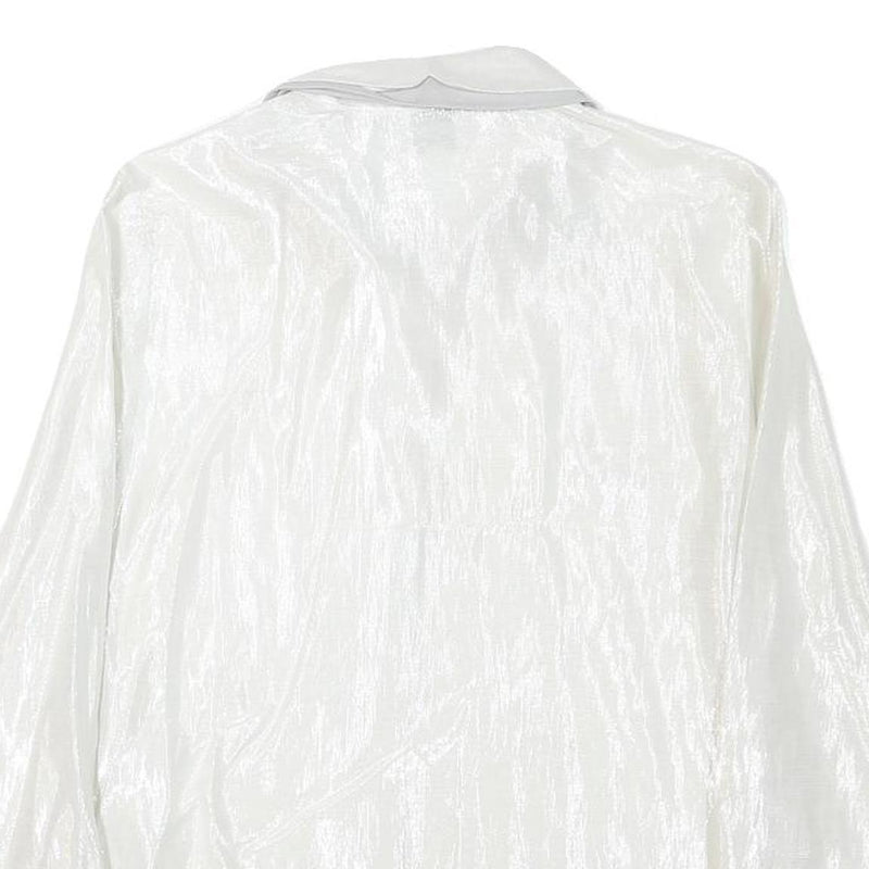 REISS Womens White Polyester Blend Shirt UK 12 Elegant Long Sleeve Formal