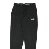 PUMA Mens Joggers Black S W28 L29 Slim Tapered Cotton Blend Logo