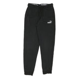 PUMA Mens Joggers Black S W28 L29 Slim Tapered Cotton Blend Logo