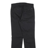 TOMMY HILFIGER Mens Cotton Blend Black Slim Straight Trousers W28 L30 Zip