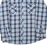 WRANGLER Mens Blue & Navy Check Shirt XL Western Country Casual Cotton Blend