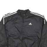 ADIDAS Womens Black Jacket M Polyester Blend Zip Plain Casual Sportswear