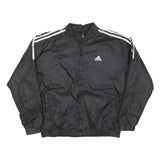 ADIDAS Womens Black Jacket M Polyester Blend Zip Plain Casual Sportswear