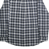 CHAPS Mens Blue & White Check Shirt M Cotton Classic Long Sleeve Casual