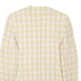BON GENIE Womens Yellow & White Checked Wool Blend Button Jacket XXS Woven