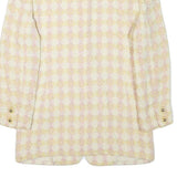 BON GENIE Womens Yellow & White Checked Wool Blend Button Jacket XXS Woven