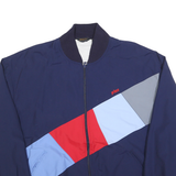 PRINCE Mens Navy Blue Red & Grey Colourblock Zip Jacket XL Nylon Casual