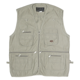 JIN JAO Mens Beige Cotton Utility Jacket L Classic Active Free Fashion Zip