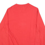 HANES Mens Red Graphic Long Sleeve Crew Neck Cotton Blend T-Shirt M Casual