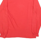 HANES Mens Red Graphic Long Sleeve Crew Neck Cotton Blend T-Shirt M Casual