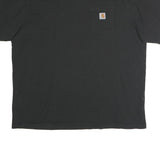 CARHARTT Mens Black Pocket T-Shirt 2XL Short Sleeve Crew Neck Cotton Workwear