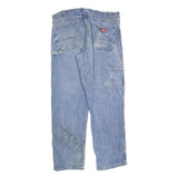 DICKIES Mens Jeans Blue Relaxed Loose Denim Light W38 L32 Workwear Utility