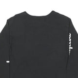 CHAMPION Mens Black Cotton Blend Long Sleeve Crew Neck S Logo Print