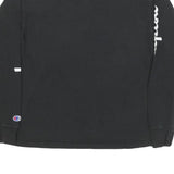 CHAMPION Mens Black Cotton Blend Long Sleeve Crew Neck S Logo Print