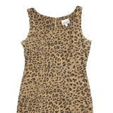 RICKI'S Womens Brown Leopard Print Shift Dress Cotton Blend Sleeveless M