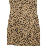 RICKI'S Womens Brown Leopard Print Shift Dress Cotton Blend Sleeveless M