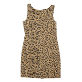 RICKI'S Womens Brown Leopard Print Shift Dress Cotton Blend Sleeveless M