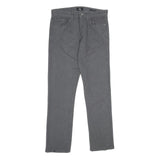 CALVIN KLEIN Mens Cotton Blend Grey Slim Straight Trousers W30 L32 Casual Zip