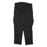 ZARA Mens Relaxed Black Cotton Blend Cargo Trousers W32 L28 Casual Utility Style